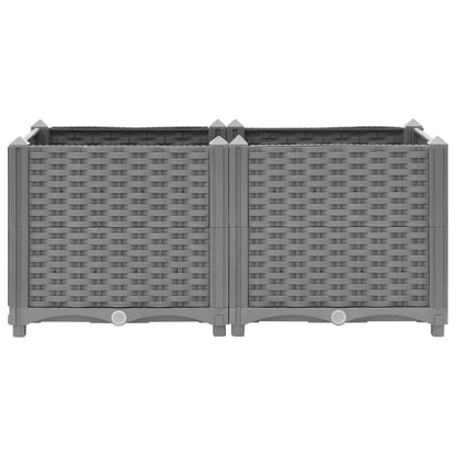 Plantenbak Verhoogd Polypropeen 80 x 40 x 38 cm Lichtgrijs