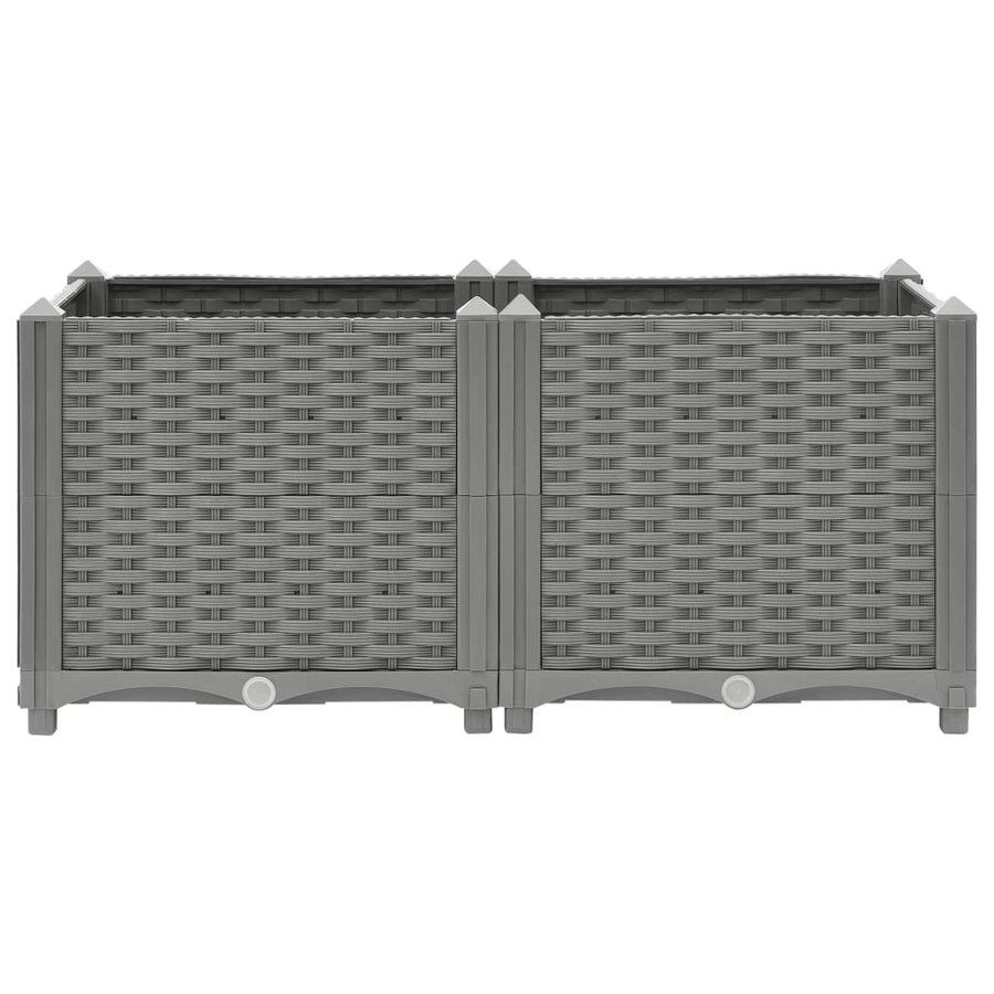 Plantenbak Verhoogd Polypropeen 80 x 40 x 38 cm Lichtgrijs