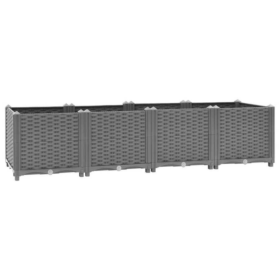 Plantenbak Verhoogd Polypropeen 160 x 40 x 38 cm Lichtgrijs