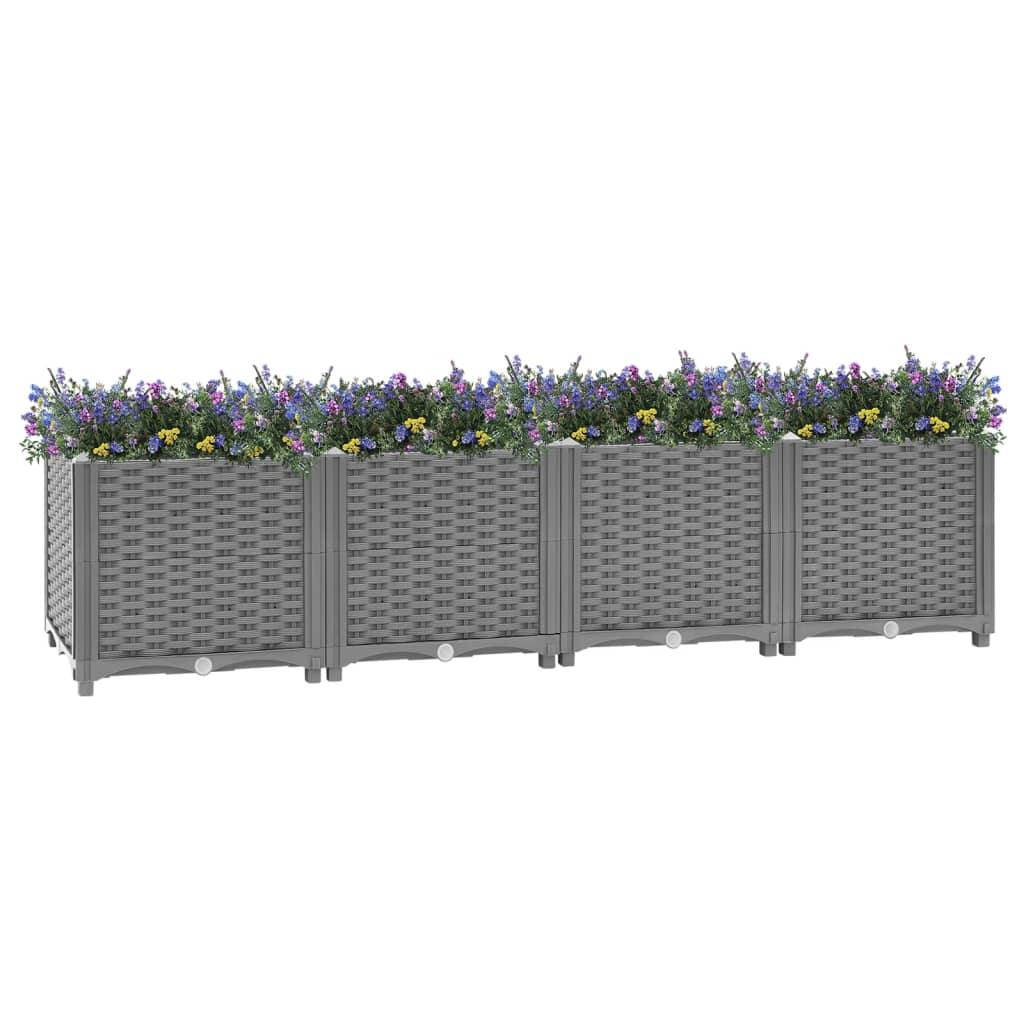 Plantenbak Verhoogd Polypropeen 160 x 40 x 38 cm Lichtgrijs