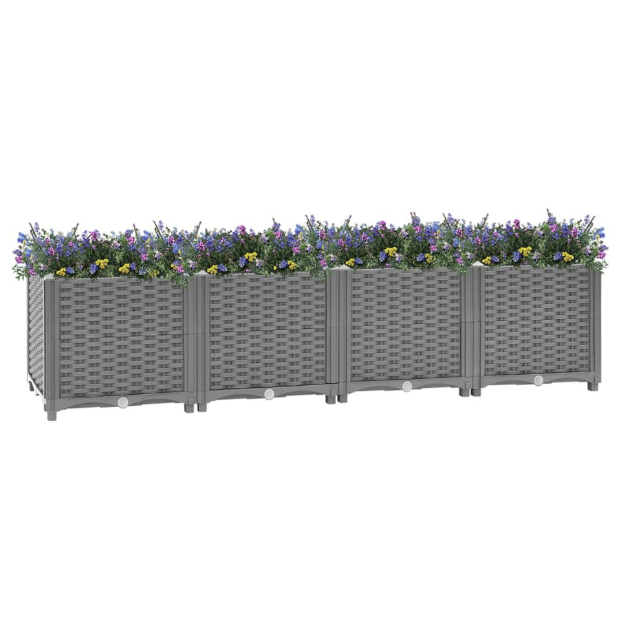 Plantenbak Verhoogd Polypropeen 160 x 40 x 38 cm Lichtgrijs