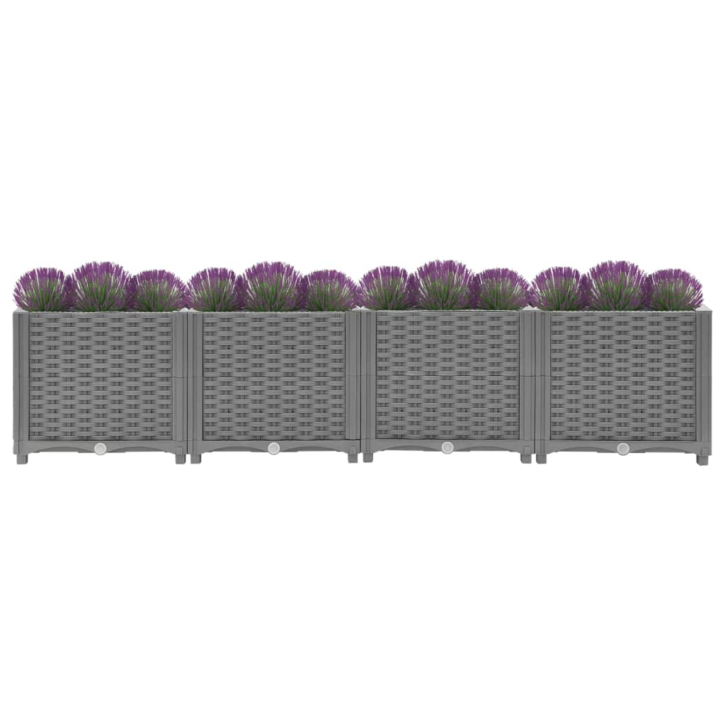 Plantenbak Verhoogd Polypropeen 160 x 40 x 38 cm Lichtgrijs