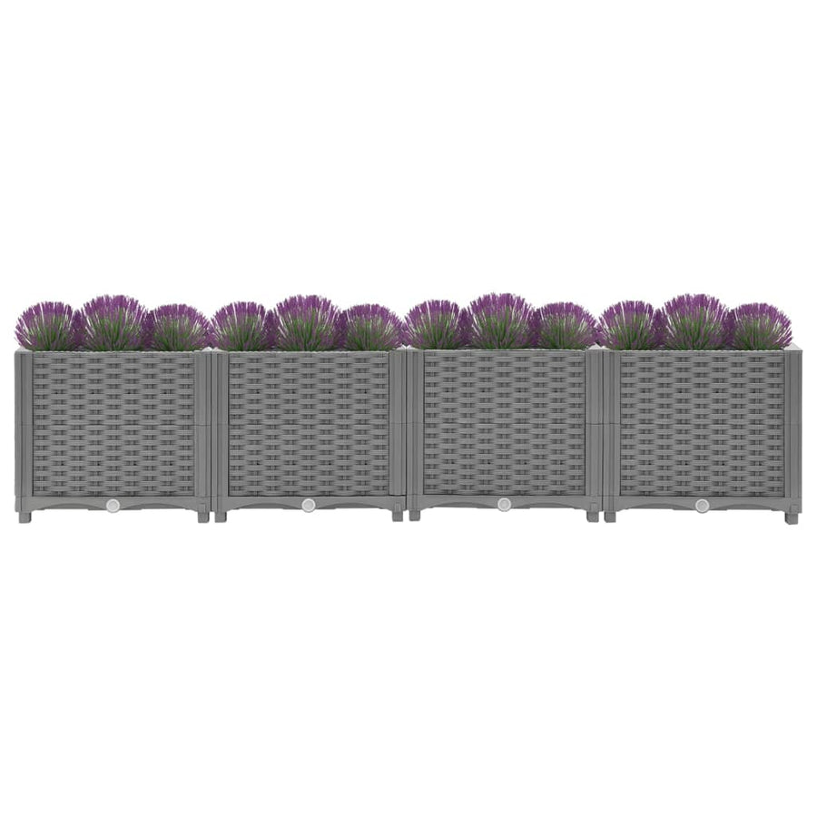 Plantenbak Verhoogd Polypropeen 160 x 40 x 38 cm Lichtgrijs