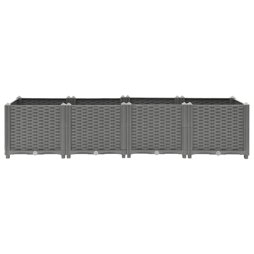 Plantenbak Verhoogd Polypropeen 160 x 40 x 38 cm Lichtgrijs