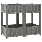 Plantenbak verhoogd 80x40x71 cm lichtgrijs polypropeen