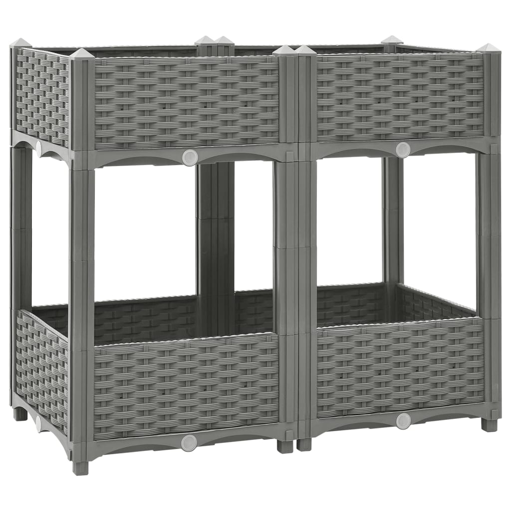 Plantenbak Verhoogd Polypropeen 80 x 40 x 71 cm Lichtgrijs