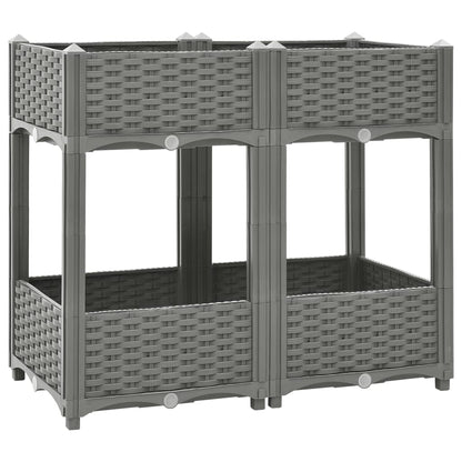 Plantenbak Verhoogd Polypropeen 80 x 40 x 71 cm Lichtgrijs