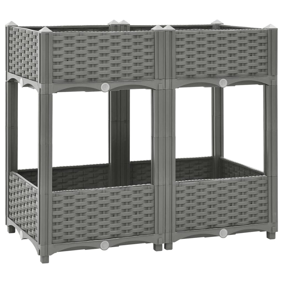 Plantenbak Verhoogd Polypropeen 80 x 40 x 71 cm Lichtgrijs