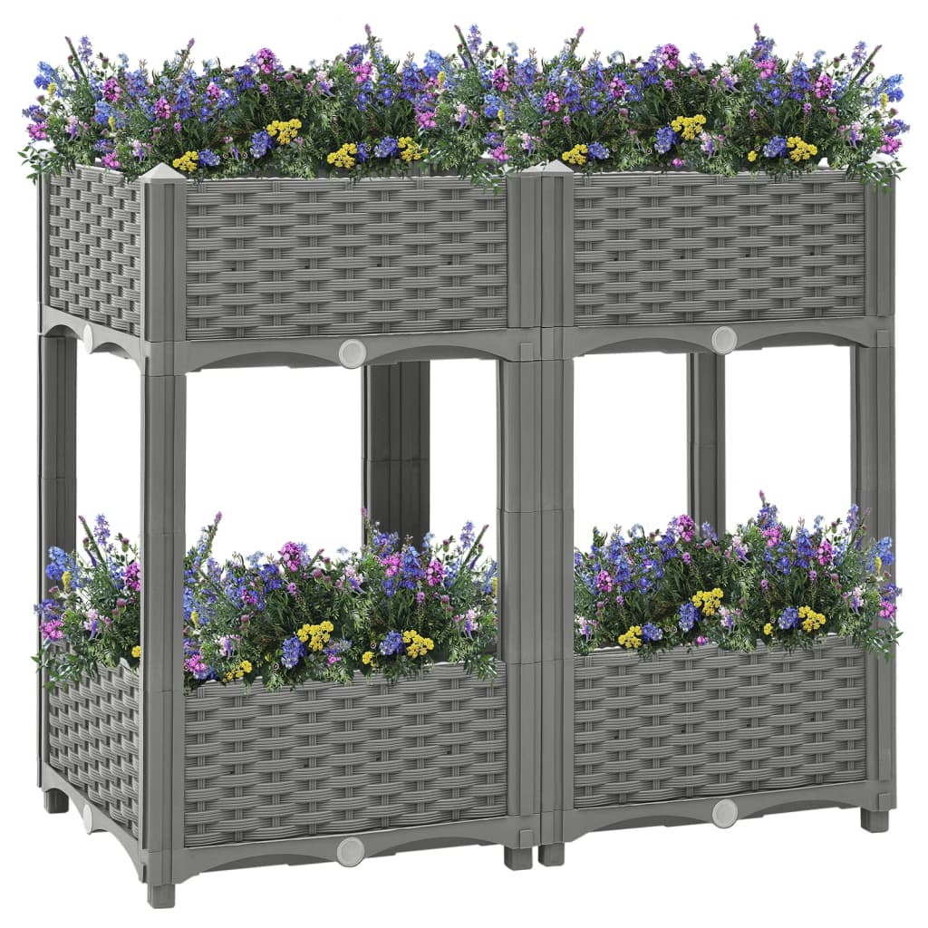 Plantenbak Verhoogd Polypropeen 80 x 40 x 71 cm Lichtgrijs