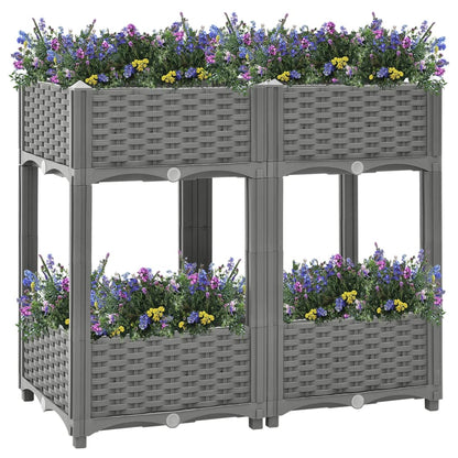 Plantenbak Verhoogd Polypropeen 80 x 40 x 71 cm Lichtgrijs