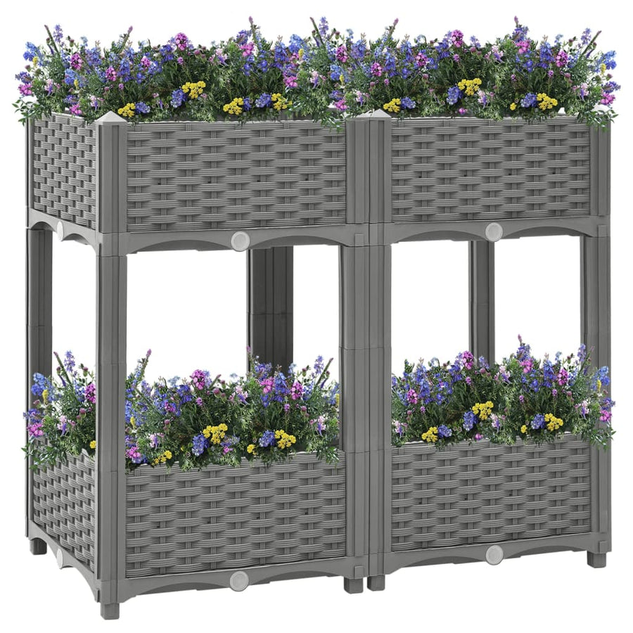 Plantenbak Verhoogd Polypropeen 80 x 40 x 71 cm Lichtgrijs