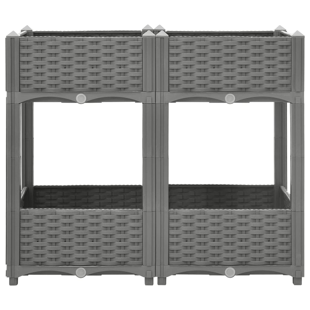 Plantenbak Verhoogd Polypropeen 80 x 40 x 71 cm Lichtgrijs