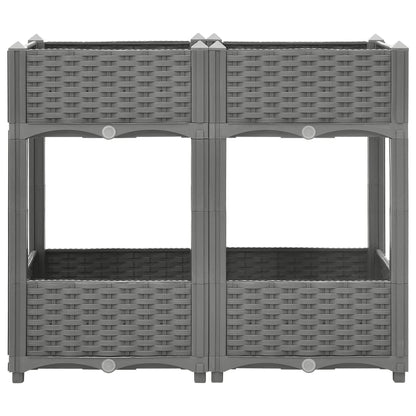 Plantenbak Verhoogd Polypropeen 80 x 40 x 71 cm Lichtgrijs