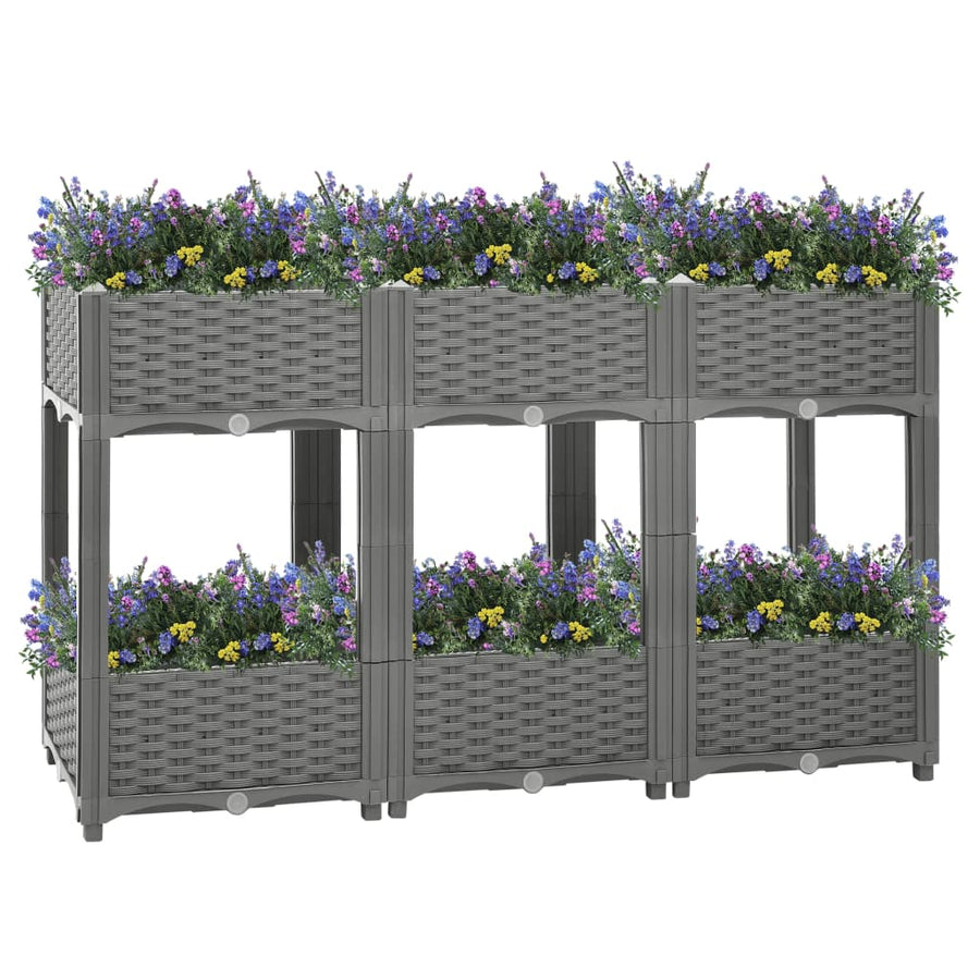 Plantenbak Verhoogd Polypropeen 120 x 40 x 71 cm Lichtgrijs