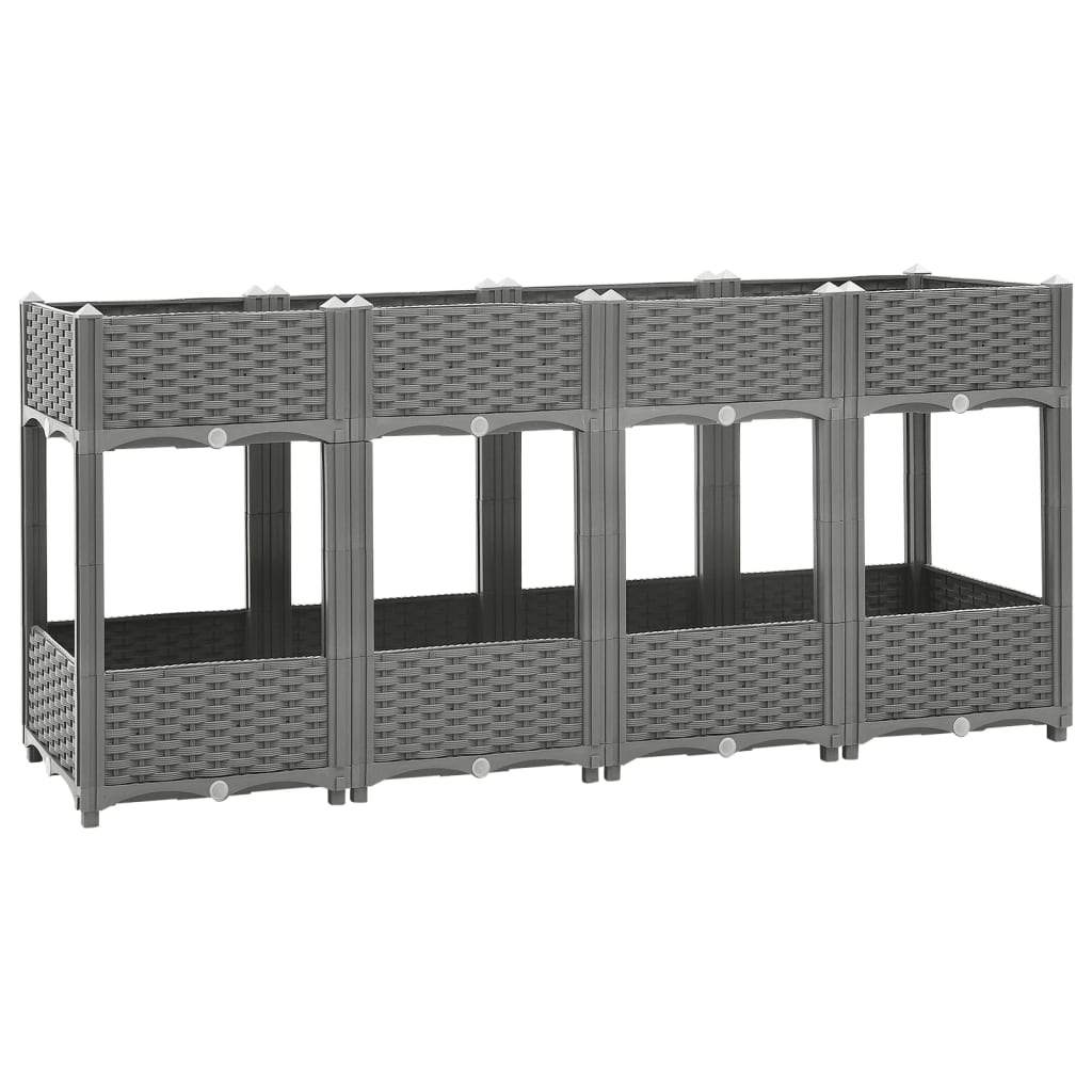 Plantenbak Verhoogd Polypropeen 160 x 40 x 71 cm Lichtgrijs