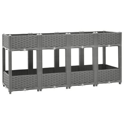 Plantenbak Verhoogd Polypropeen 160 x 40 x 71 cm Lichtgrijs