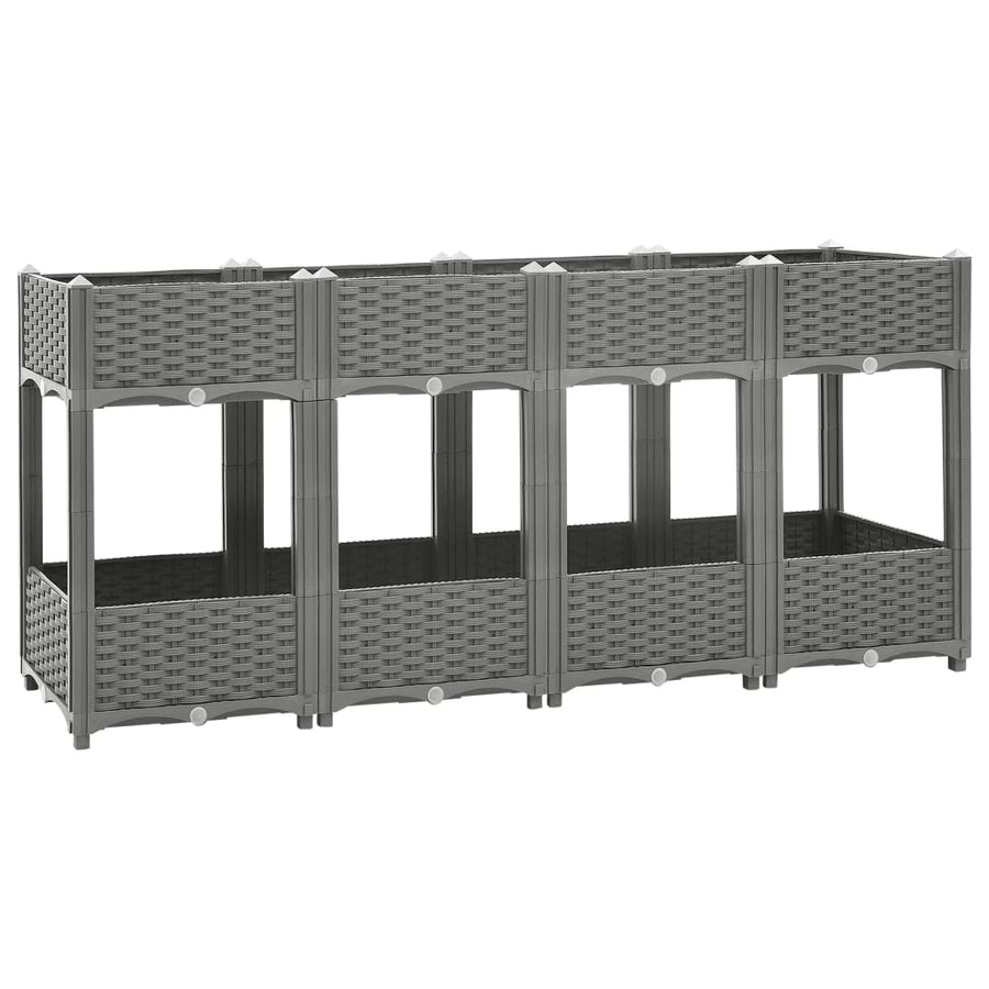 Plantenbak Verhoogd Polypropeen 160 x 40 x 71 cm Lichtgrijs
