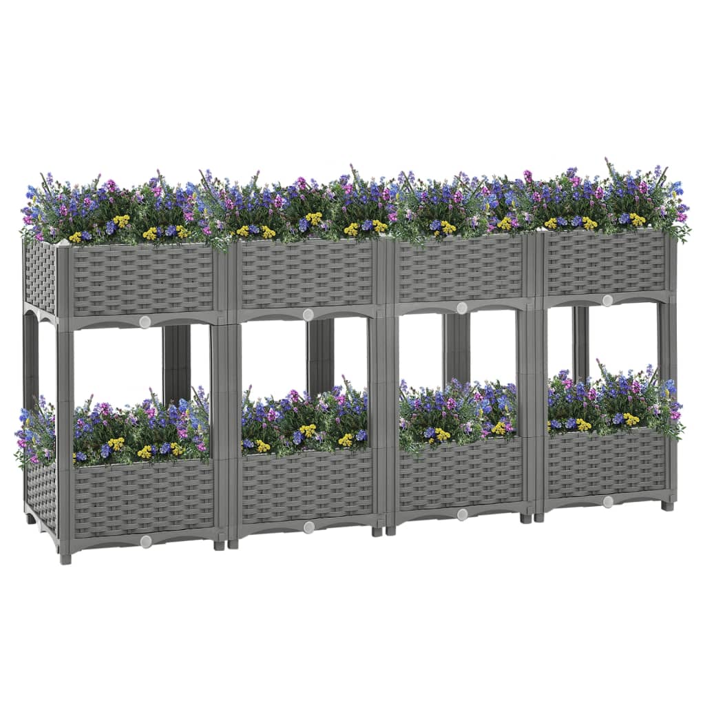 Plantenbak Verhoogd Polypropeen 160 x 40 x 71 cm Lichtgrijs