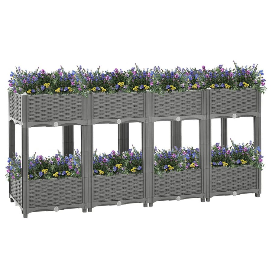 Plantenbak Verhoogd Polypropeen 160 x 40 x 71 cm Lichtgrijs