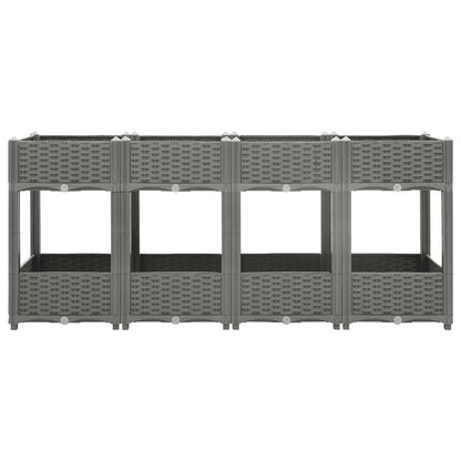 Plantenbak Verhoogd Polypropeen 160 x 40 x 71 cm Lichtgrijs