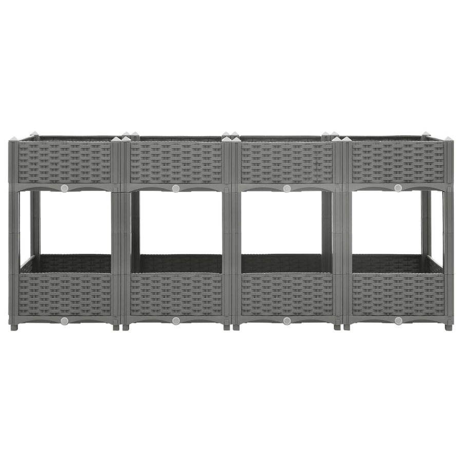 Plantenbak Verhoogd Polypropeen 160 x 40 x 71 cm Lichtgrijs