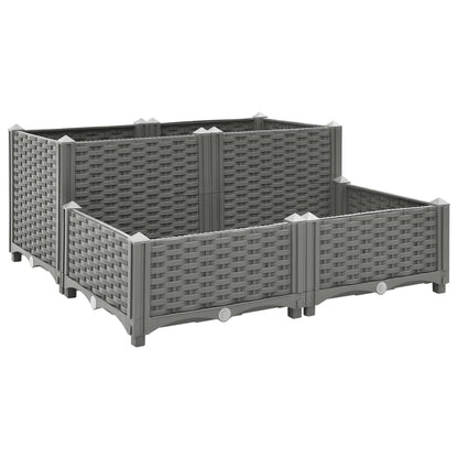 Plantenbak Verhoogd 80X80X38 Cm Polypropyleen 80 x 80 x (23-38) cm Lichtgrijs