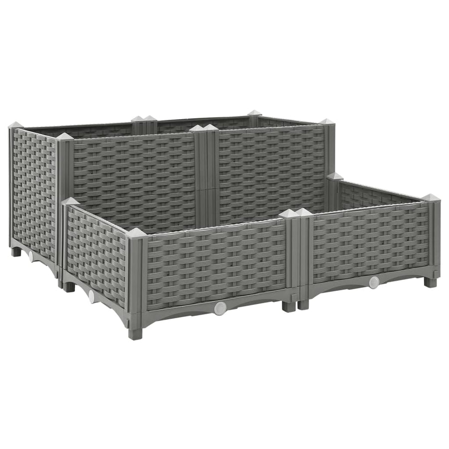 Plantenbak Verhoogd 80X80X38 Cm Polypropyleen 80 x 80 x (23-38) cm Lichtgrijs