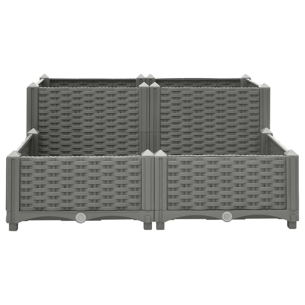 Plantenbak Verhoogd 80X80X38 Cm Polypropyleen 80 x 80 x (23-38) cm Lichtgrijs