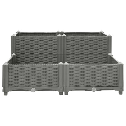 Plantenbak Verhoogd 80X80X38 Cm Polypropyleen 80 x 80 x (23-38) cm Lichtgrijs