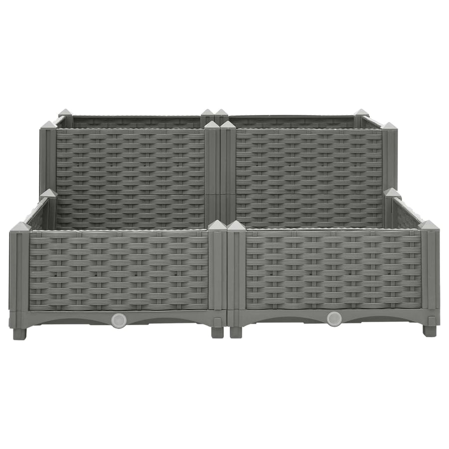 Plantenbak Verhoogd 80X80X38 Cm Polypropyleen 80 x 80 x (23-38) cm Lichtgrijs