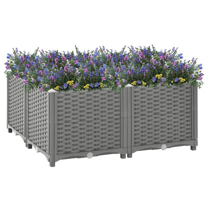 Plantenbak verhoogd 80x80x38 cm polypropyleen 80 x 80 x 38 cm Lichtgrijs