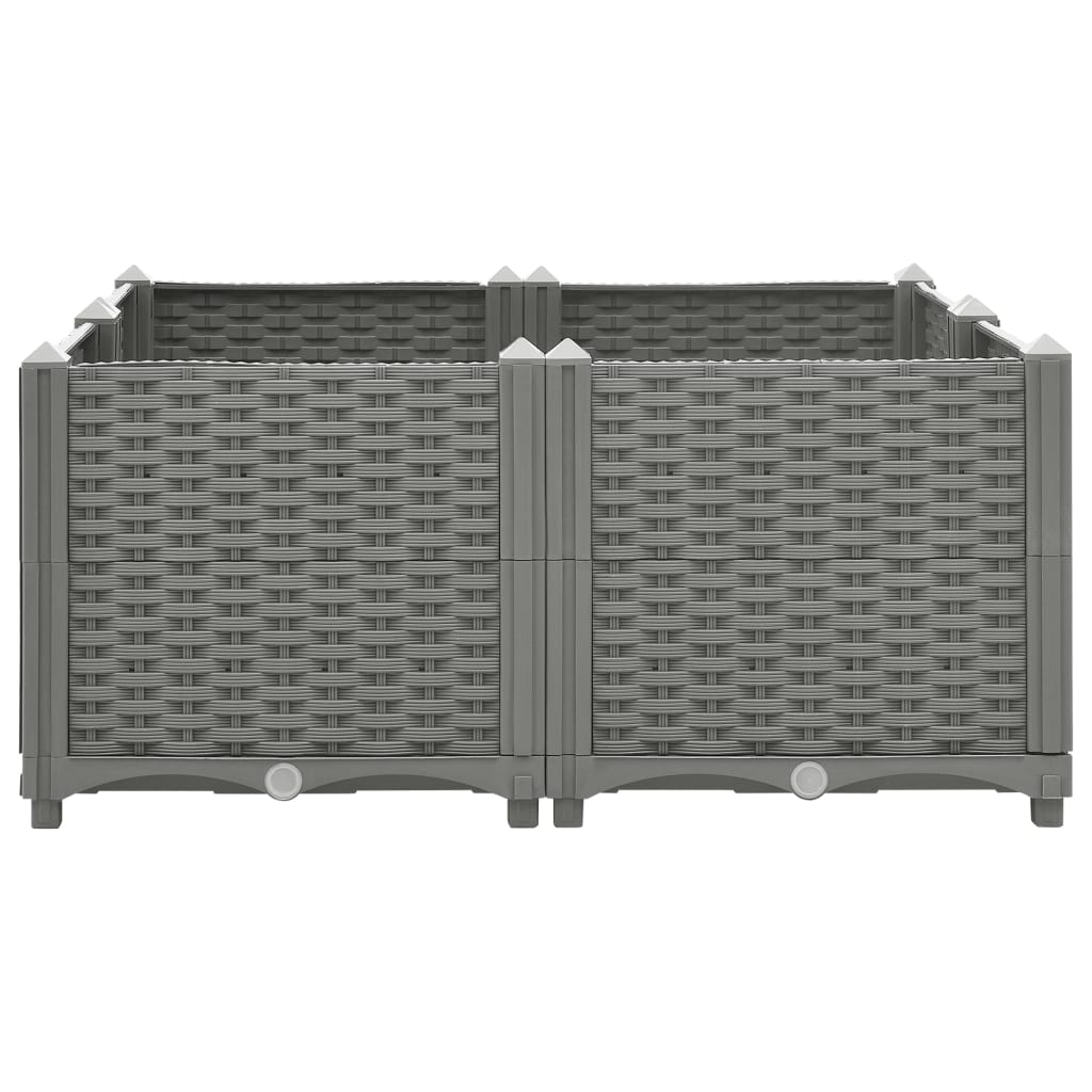 Plantenbak verhoogd 80x80x38 cm polypropyleen 80 x 80 x 38 cm Lichtgrijs