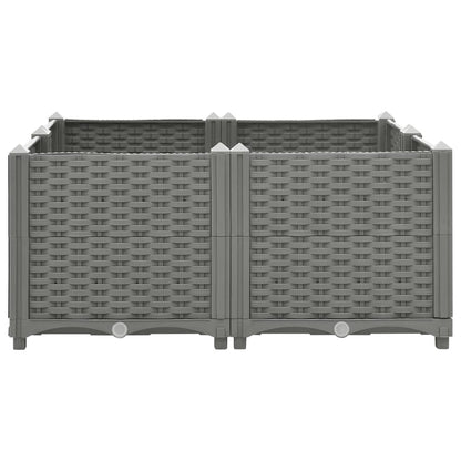 Plantenbak verhoogd 80x80x38 cm polypropyleen 80 x 80 x 38 cm Lichtgrijs