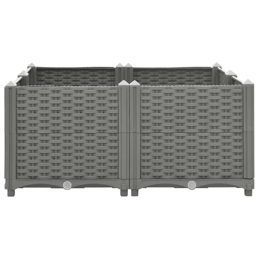 Plantenbak verhoogd 80x80x38 cm polypropyleen 80 x 80 x 38 cm Lichtgrijs