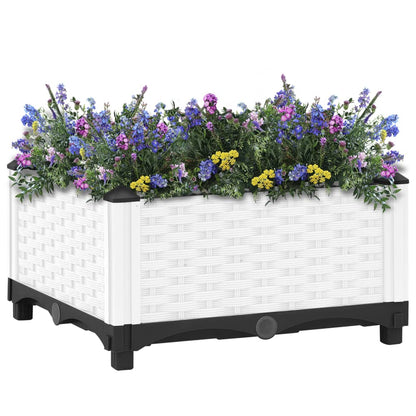 Plantenbak Verhoogd Polypropeen 40 x 40 x 23 cm Wit