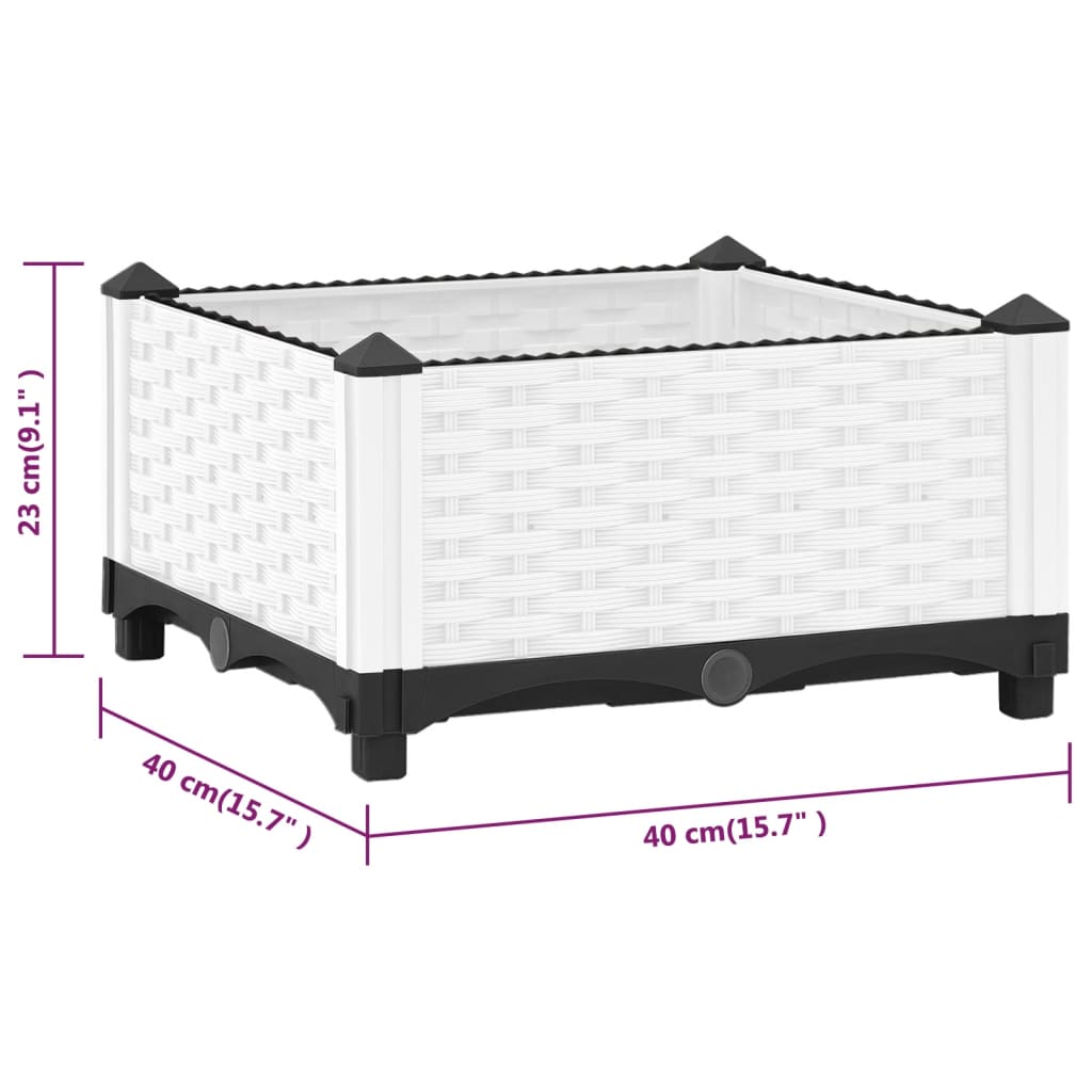 Plantenbak Verhoogd Polypropeen 40 x 40 x 23 cm Wit