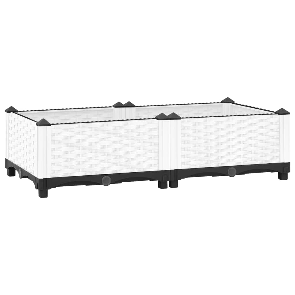 Plantenbak Verhoogd Polypropeen 80 x 40 x 23 cm Wit
