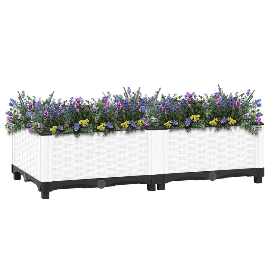 Plantenbak Verhoogd Polypropeen 80 x 40 x 23 cm Wit