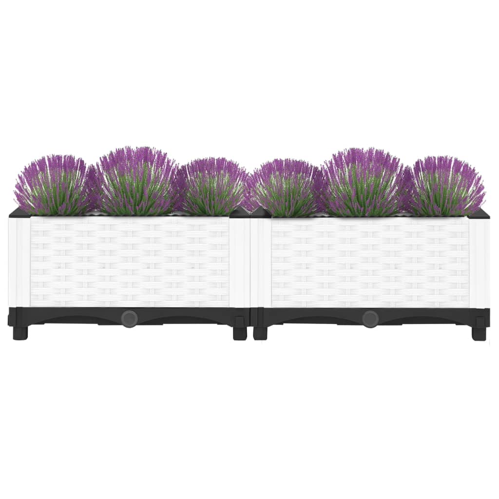 Plantenbak Verhoogd Polypropeen 80 x 40 x 23 cm Wit