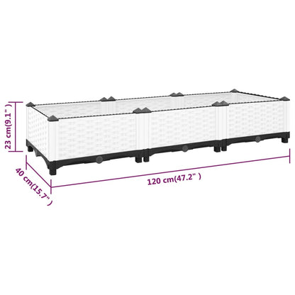 Plantenbak Verhoogd Polypropeen 120 x 40 x 23 cm Wit
