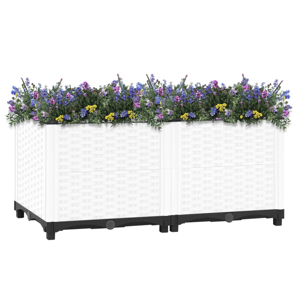 Plantenbak Verhoogd Polypropeen 80 x 40 x 38 cm Wit