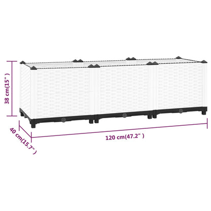 Plantenbak Verhoogd Polypropeen 120 x 40 x 38 cm Wit