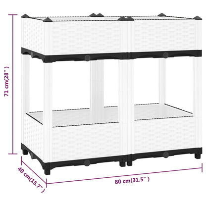 Plantenbak Verhoogd Polypropeen 80 x 40 x 71 cm Wit