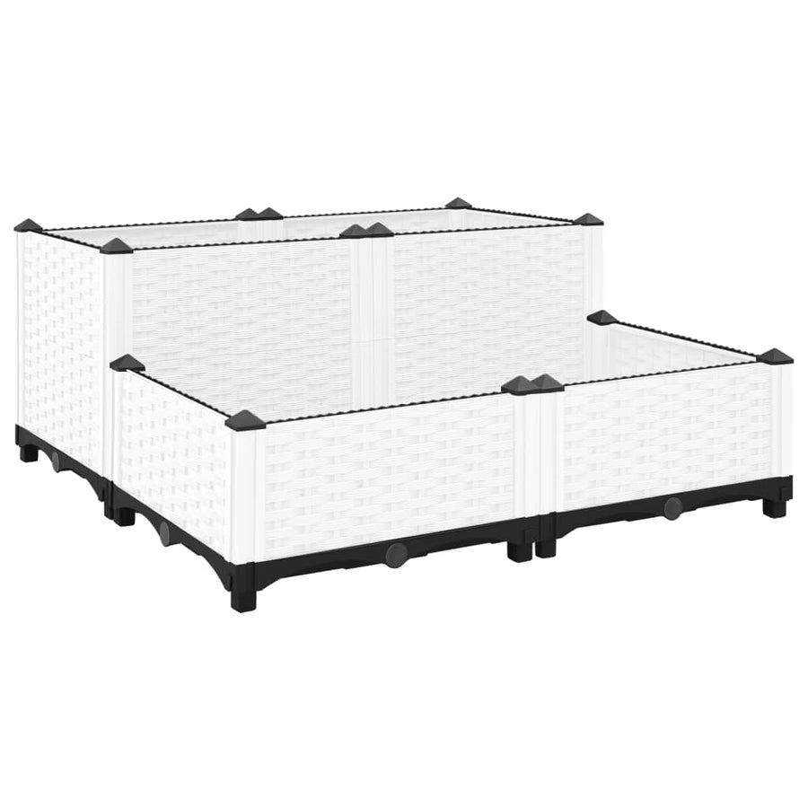 Plantenbak Verhoogd 80X80X38 Cm Polypropyleen 80 x 80 x (23-38) cm Wit