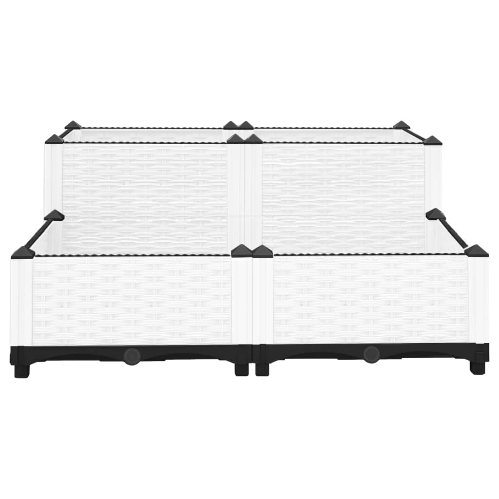 Plantenbak Verhoogd 80X80X38 Cm Polypropyleen 80 x 80 x (23-38) cm Wit