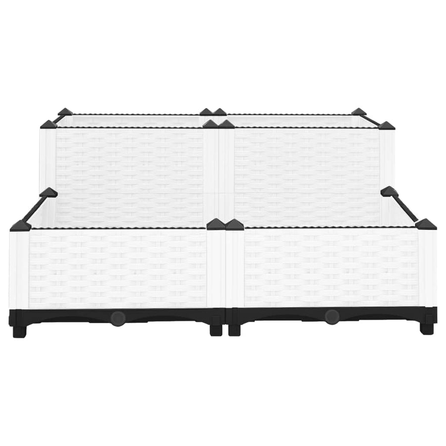 Plantenbak Verhoogd 80X80X38 Cm Polypropyleen 80 x 80 x (23-38) cm Wit