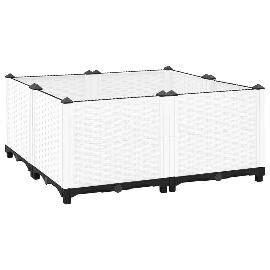 Plantenbak Verhoogd Polypropyleen 80 x 80 x 38 cm Wit