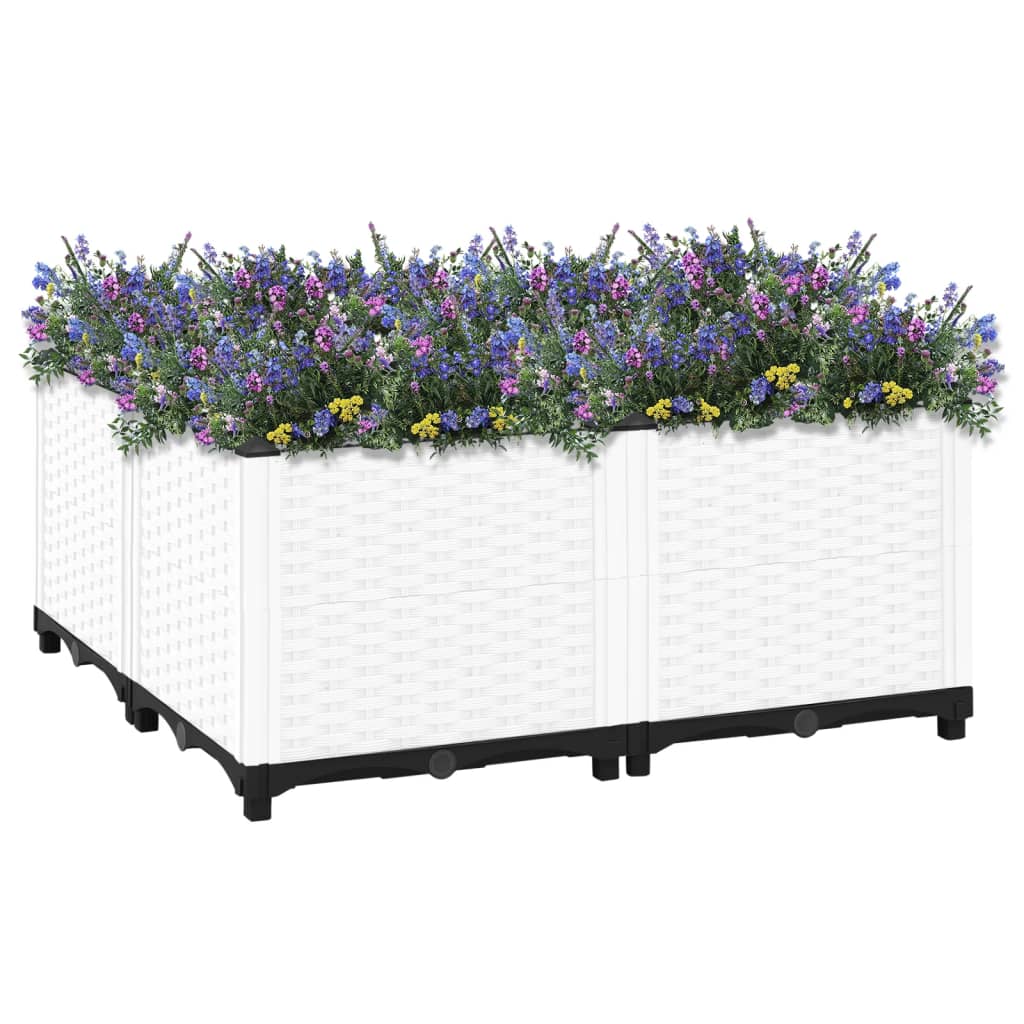Plantenbak Verhoogd Polypropyleen 80 x 80 x 38 cm Wit