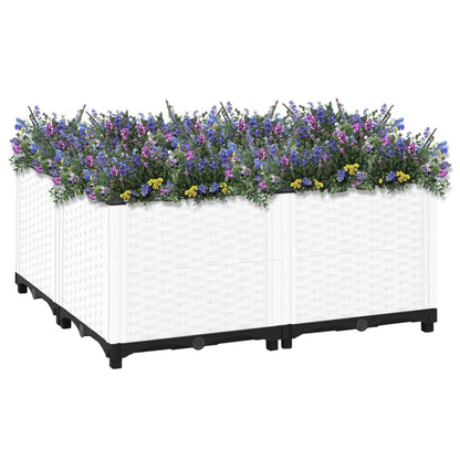 Plantenbak Verhoogd Polypropyleen 80 x 80 x 38 cm Wit