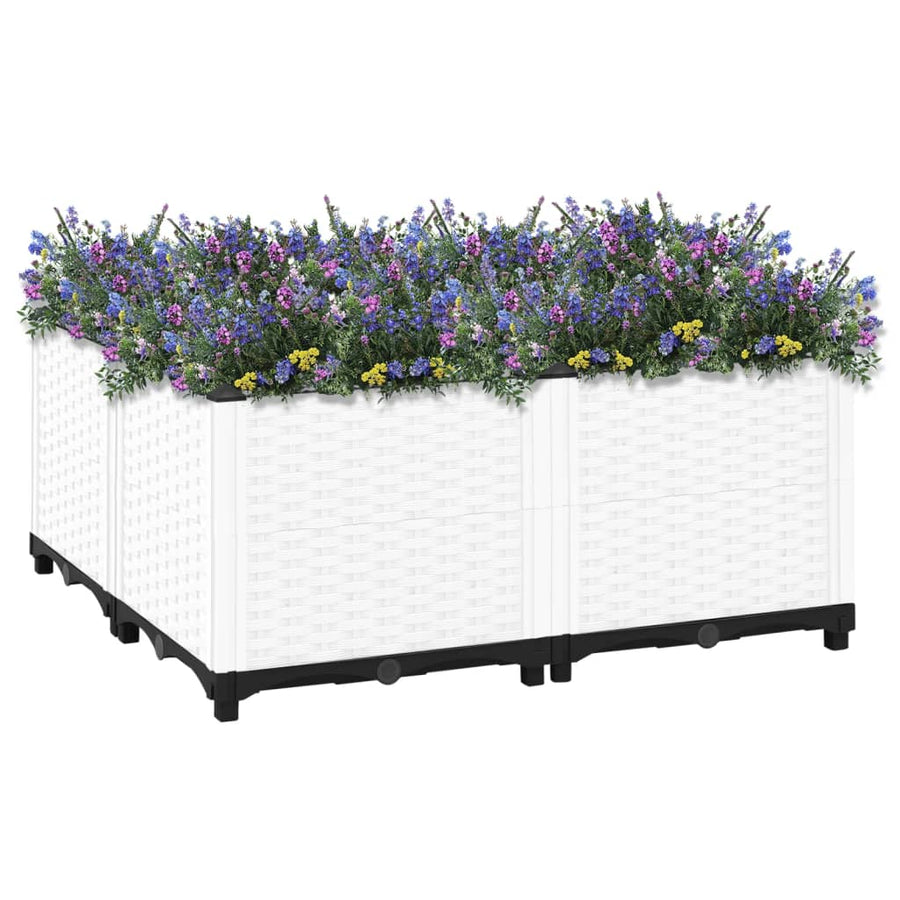 Plantenbak Verhoogd Polypropyleen 80 x 80 x 38 cm Wit